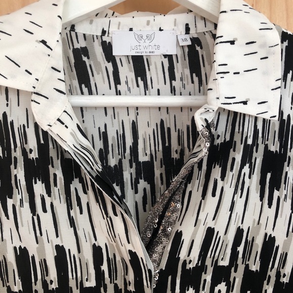 Just white shirt with sequin detailing size 38, 6 - Picture 3 of 4